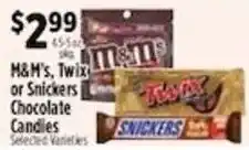 Pioneer Supermarkets M&M's, Twix or Snickers Chocolate Candies offer