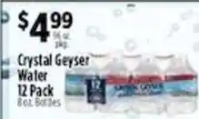 Pioneer Supermarkets Crystal Geyser Water offer