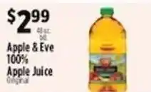 Pioneer Supermarkets Apple & Eve 100% Apple Juice offer