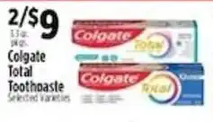 Pioneer Supermarkets Colgate Total Toothpaste offer