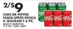 Pioneer Supermarkets Coke-dr pepper-fanta-sprite-fresca & seagram's 6 pk offer