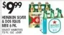 Pioneer Supermarkets Heineken Silver & Dos Equis Beer 6 Pk offer