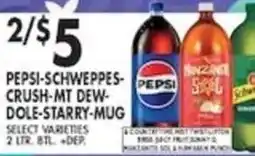 Pioneer Supermarkets Pepsi-Schweppes-Crush-Mt Dew-Dole-Starry-Mug offer