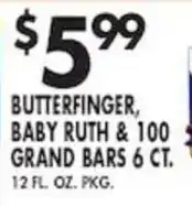 Pioneer Supermarkets Butterfinger, Baby Ruth & 100 Grand Bars offer