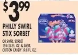 Pioneer Supermarkets Philly Swirl Stix Sorbet offer