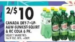 Pioneer Supermarkets Canada Dry A&W Sunkist Squirt & RC Cola offer