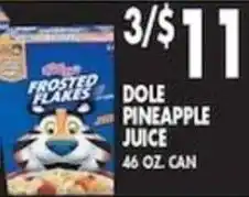 Pioneer Supermarkets Dole pineapple juice offer