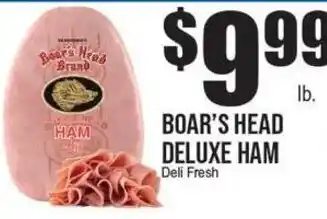 Extra Supermarket Boar's Head Deluxe Ham offer