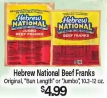 Angelo Caputo's Fresh Market Hebrew national beef franks offer