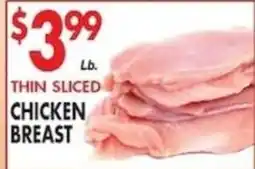 Pioneer Supermarkets Thin Sliced Chicken Breast offer