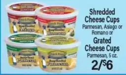 Angelo Caputo's Fresh Market Shredded Cheese Cups Parmesan, Asiago or Romano or Grated Cheese Cups Parmesan offer