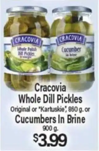 Angelo Caputo's Fresh Market Cracovia whole dill pickles offer