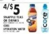 Pioneer Supermarkets Snapple Teas or Drinks or Core Hydration Water offer