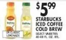 Pioneer Supermarkets Starbucks iced coffee cold brew offer