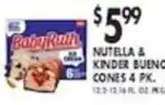 Pioneer Supermarkets Baby Ruth Nutella & Kinder Bueno Cones offer
