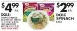 Pioneer Supermarkets Dole spinach offer