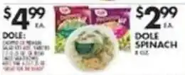 Pioneer Supermarkets Dole spinach offer