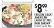Pioneer Supermarkets Frozen great american large 21 peel raw shrimp offer