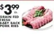 Pioneer Supermarkets Grain Fed Fresh Baby Back Pork Ribs offer
