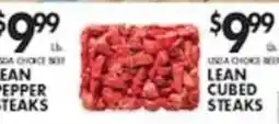 Pioneer Supermarkets Usda Choice Beef Lean Pepper Steaks offer