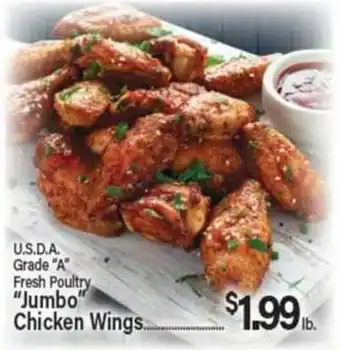 Angelo Caputo's Fresh Market U.S.D.A. Grade "A" Fresh Poultry "Jumbo" Chicken Wings offer