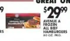 Pioneer Supermarkets Avenue A Frozen All Beef Hamburgers offer