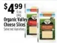 Pioneer Supermarkets Organic Valley Cheese Slices offer