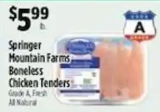 Pioneer Supermarkets Springer mountain farms boneless chicken tenders offer