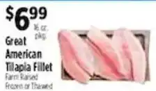 Pioneer Supermarkets Great American Tilapia Fillet offer