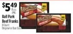 Pioneer Supermarkets Ball Park Beef Franks offer