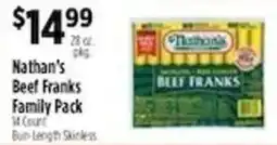 Pioneer Supermarkets Nathan's Beef Franks offer