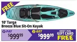 Ocean State Job Lot Targa Breeze Blue Sit-On Kayak offer