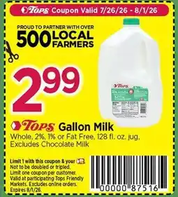Tops Tops Gallon Milk offer