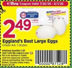 Tops Eggland's Best Large Eggs offer