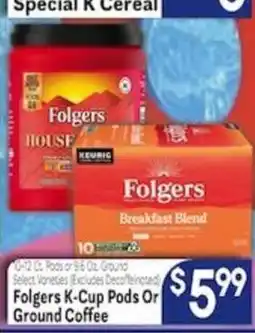 Caledonia Marketplace Folgers K-Cup Pods Or Ground Coffee offer