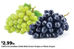 Fareway California Seedless Stella Bella Green Grapes or Black Grapes offer