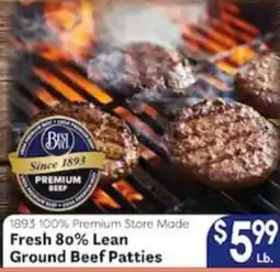 Caledonia Marketplace 1893 premium store made fresh 80% lean ground beef patties offer