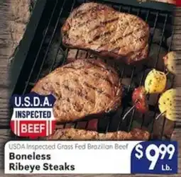 Caledonia Marketplace Usda inspected grass fed brazilian beef boneless ribeye steaks offer