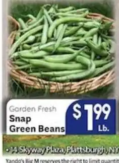 Caledonia Marketplace Garden Fresh Snap Green Beans offer