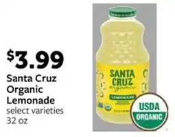 Fareway Santa Cruz Organic Lemonade offer