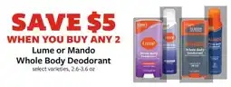Fareway Lume or Mando Whole Body Deodorant offer