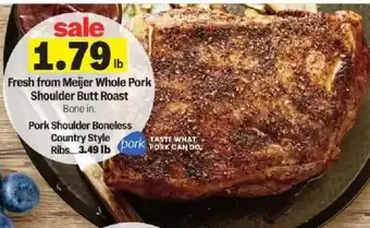 Meijer Meijer whole pork shoulder butt roast offer