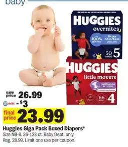 Meijer Huggies Giga Pack Boxed Diapers offer