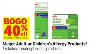 Meijer Meijer adult or children's allergy products offer