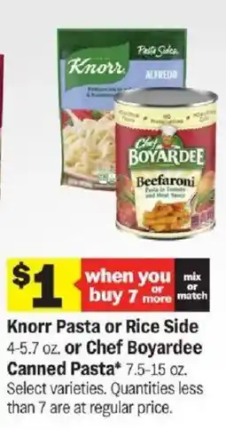 Meijer Knorr Pasta or Rice Side or Chef Boyardee Canned Pasta offer