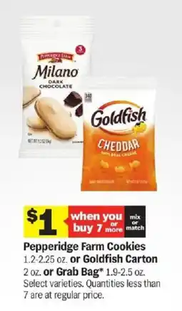 Meijer Pepperidge Farm Cookies or Goldfish Carton offer