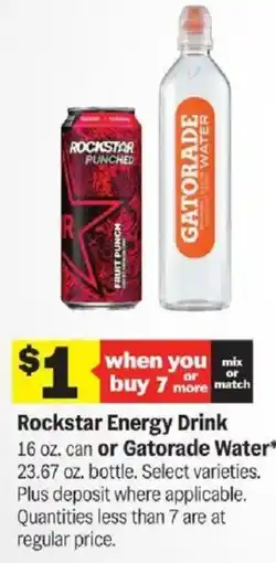 Meijer Rockstar Energy Drink or Gatorade Water offer