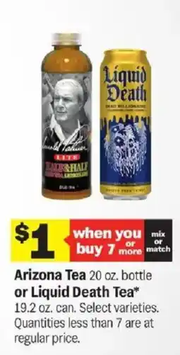 Meijer Arizona Tea or Liquid Death Tea offer