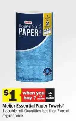 Meijer Meijer Essential Paper Towels offer