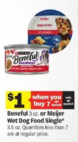 Meijer Beneful wet dog food single or meijer wet dog food single offer